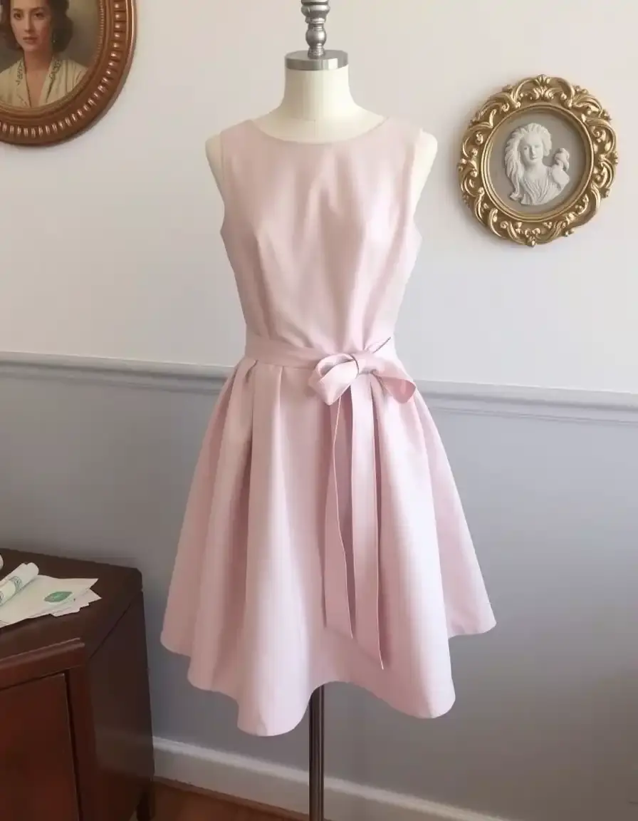 Robe courte de cérémonie avec ceinture