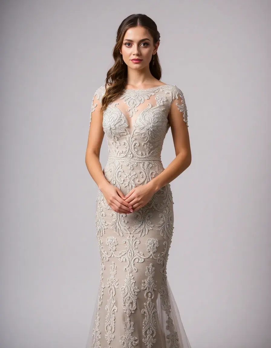 Robe de cérémonie ornée de perles