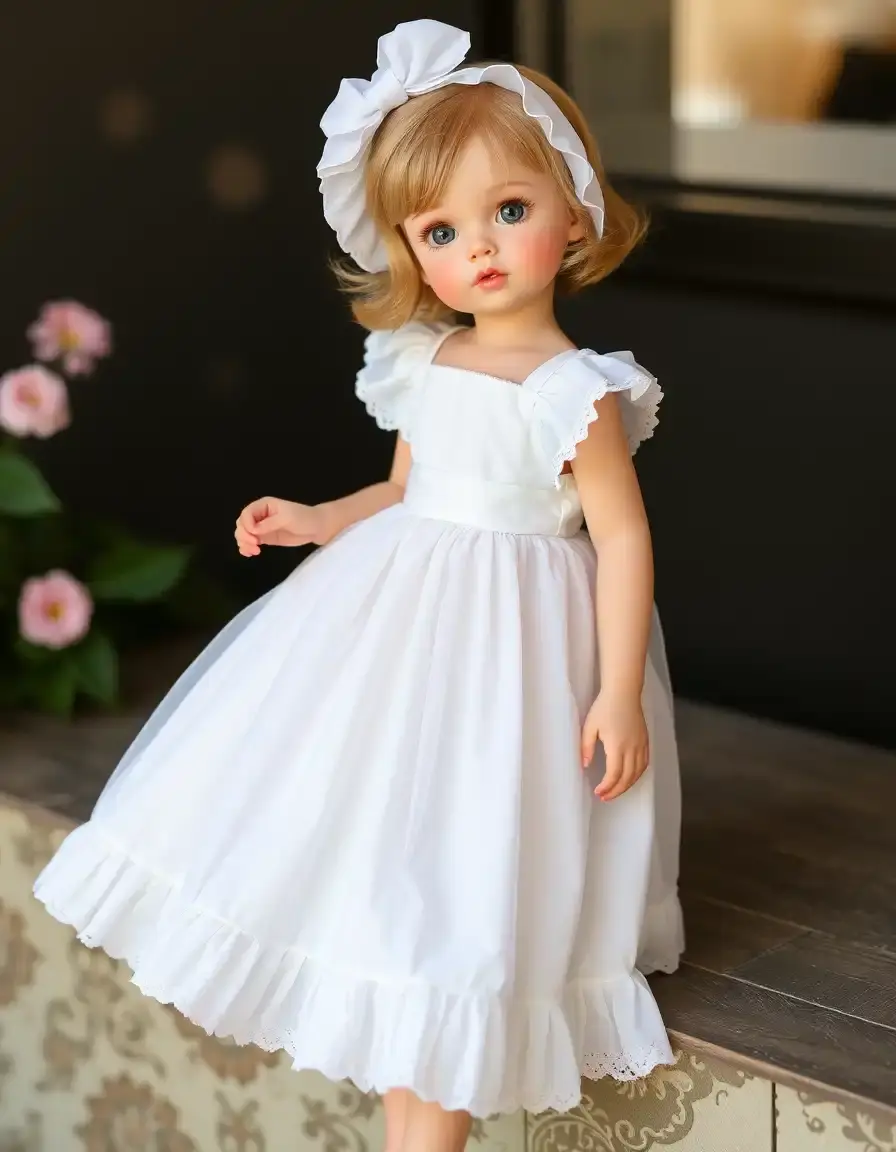 Robe blanche courte babydoll