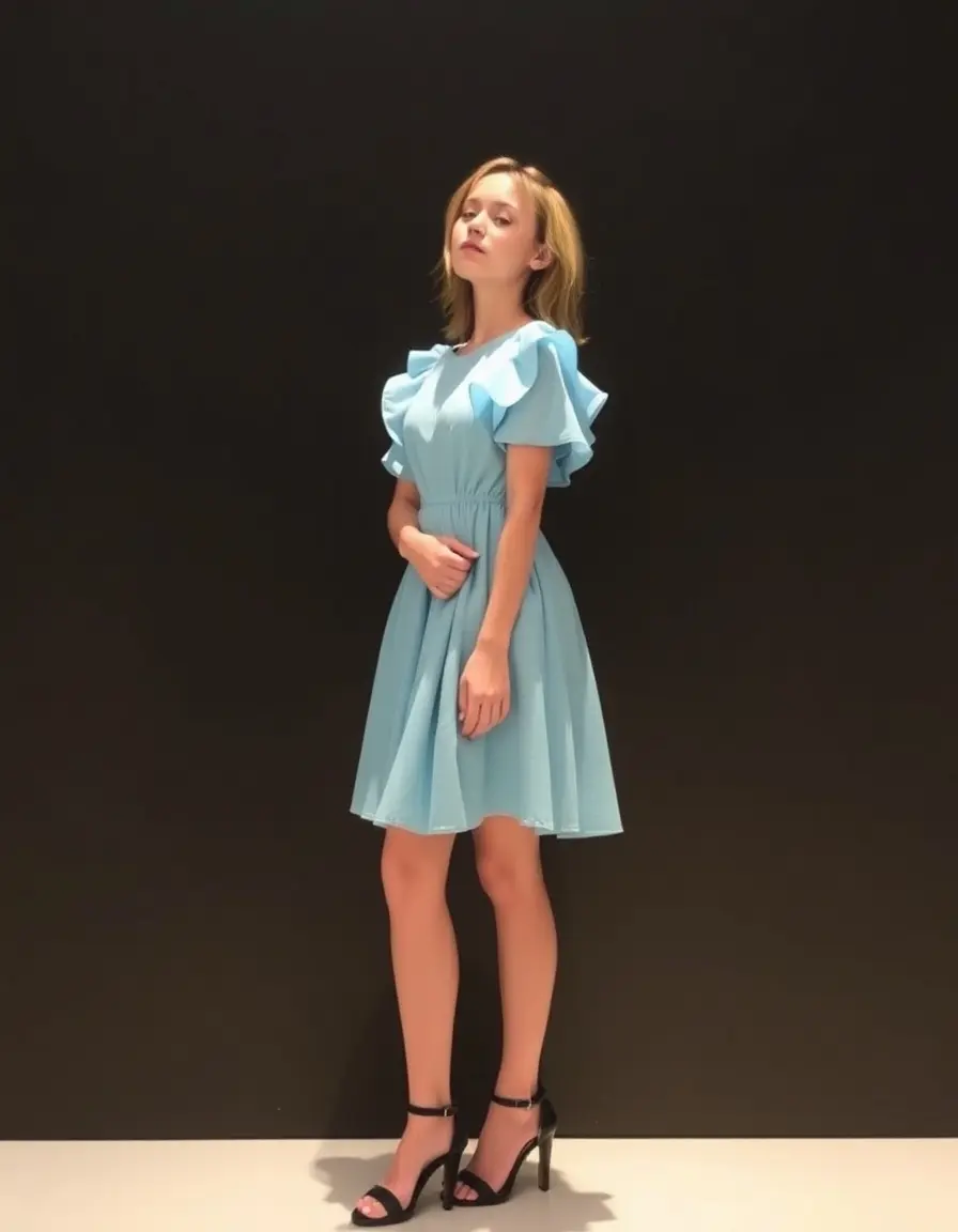Robe courte bleu ciel mignonne