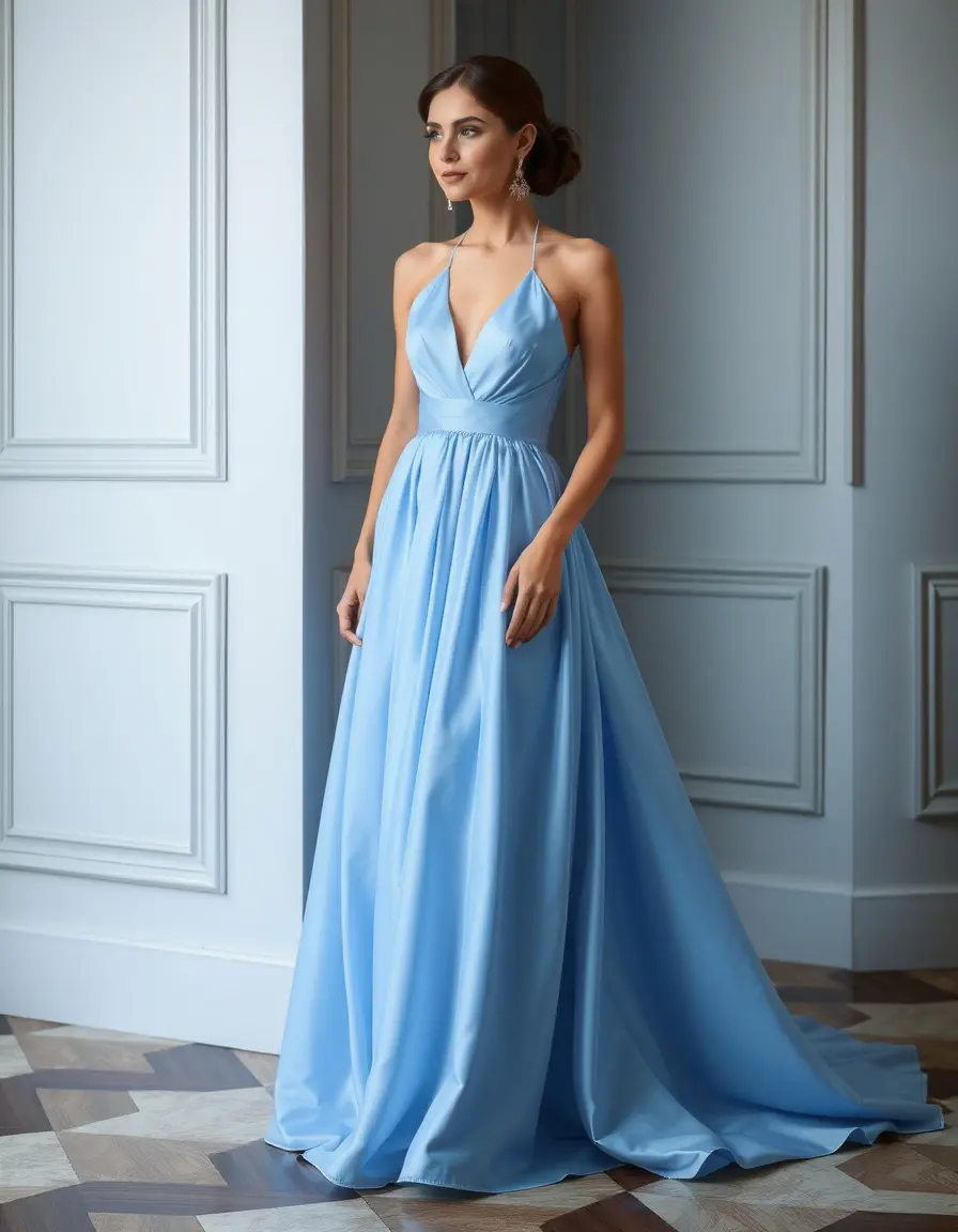 Robe de soirée élégante bleu ciel