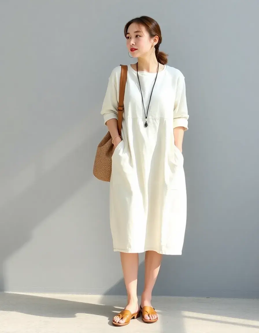 Robe casual en lin respirant
