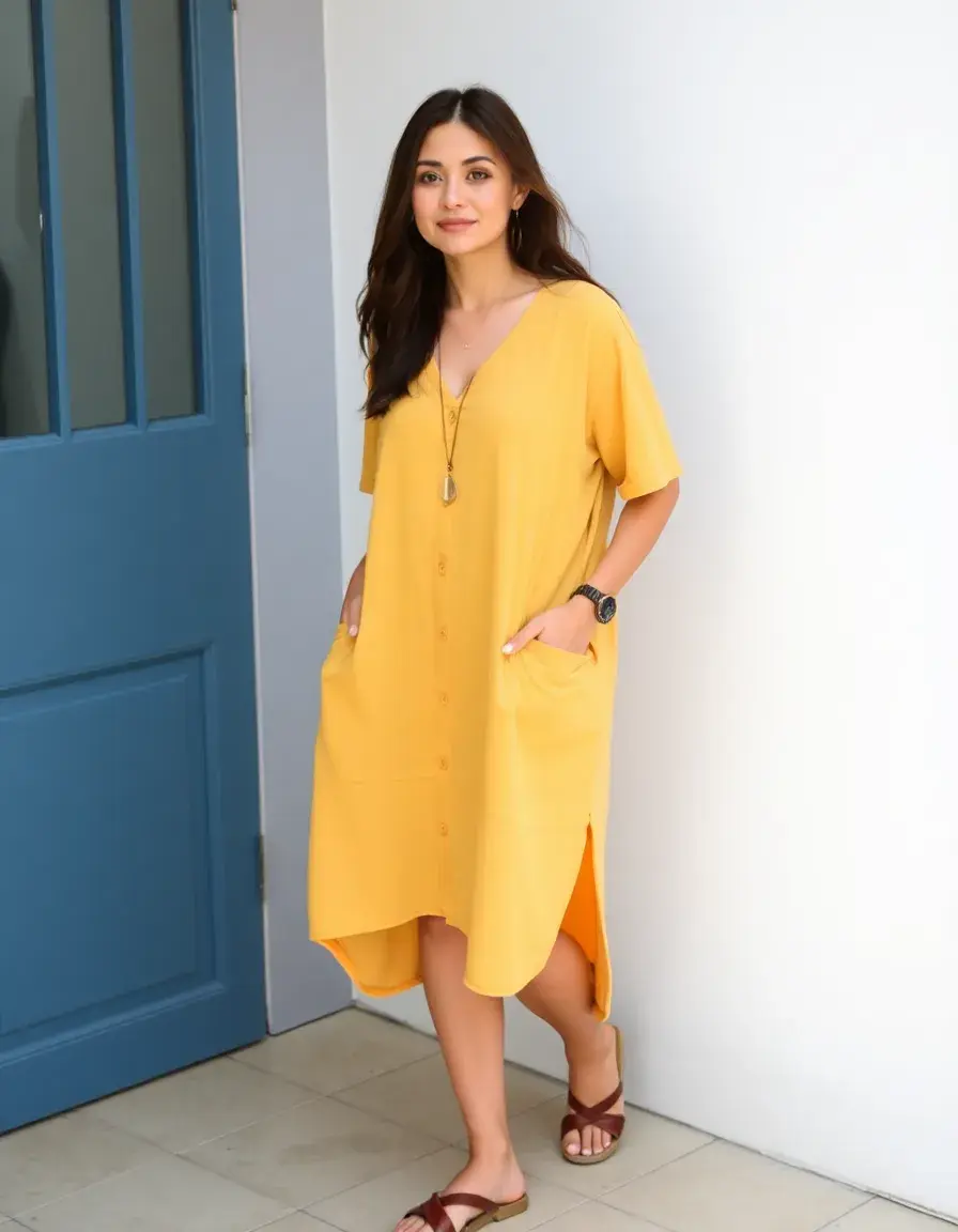Robe shift casual coupe ample