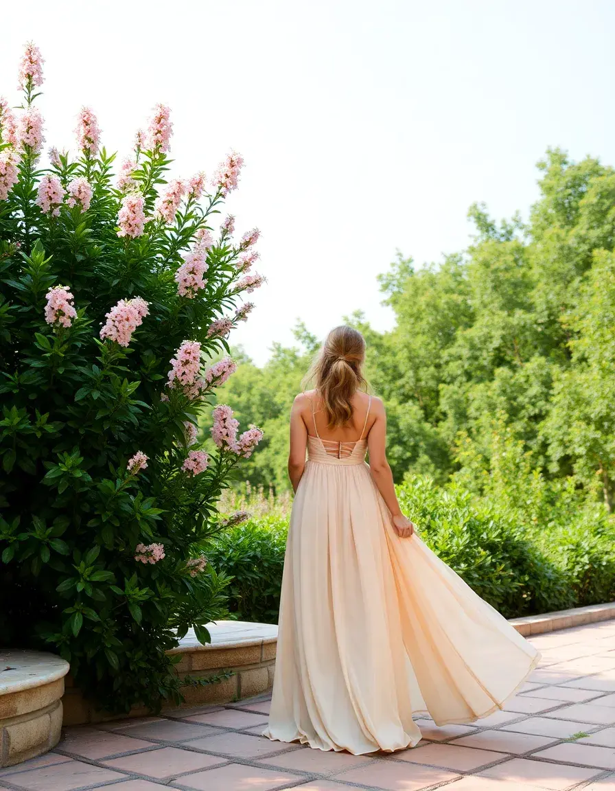 Champagne Maxi Dress élégante et fluide