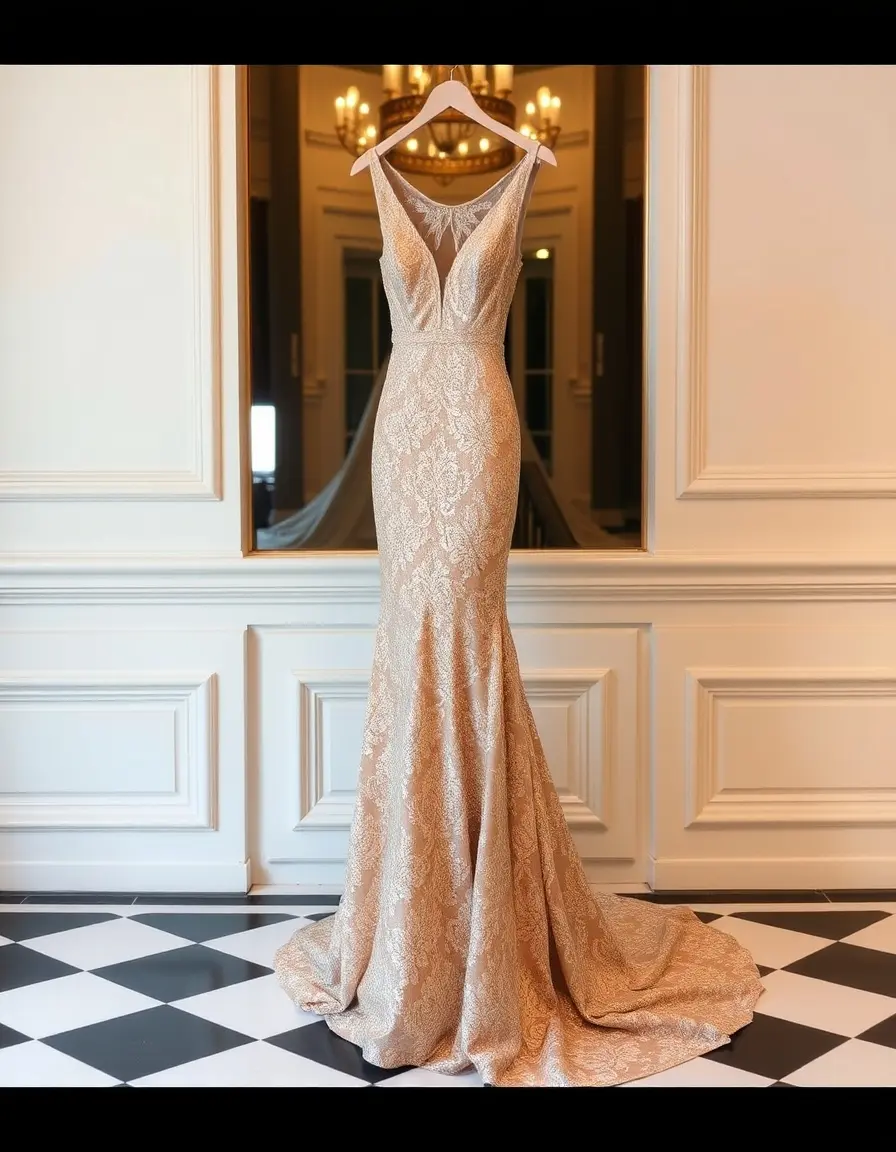 Champagne Evening Gown robe de soirée majestueuse