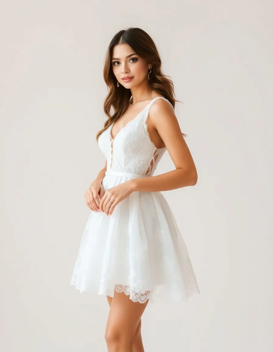 Robe courte mariage mini blanche moderne
