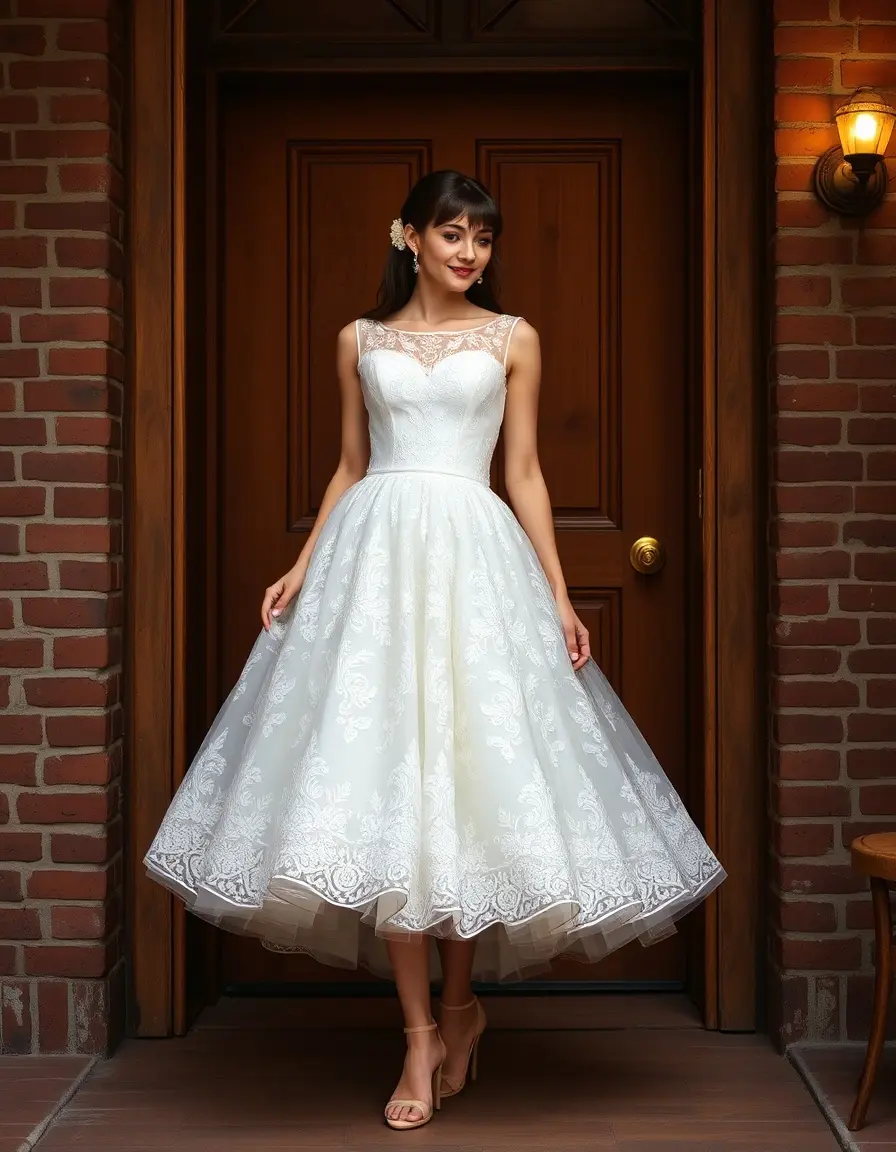 Robe courte mariage style vintage rétro