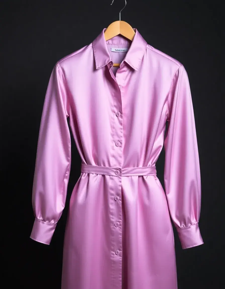 Robe chemise en soie boutonnée
