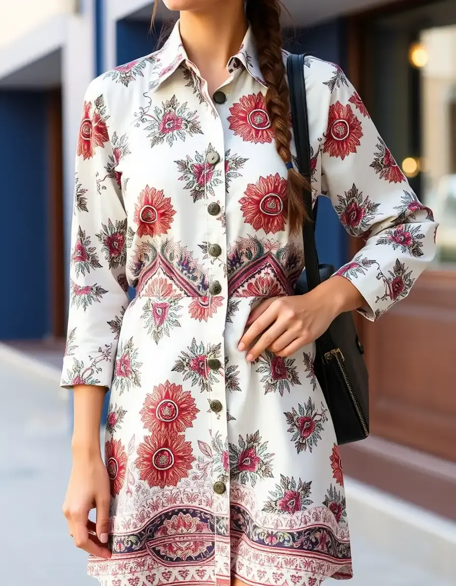 Robe chemise à imprimés originaux