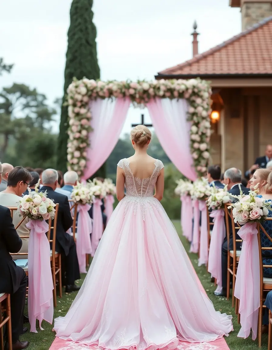 Robe de cérémonie femme chic rose poudré