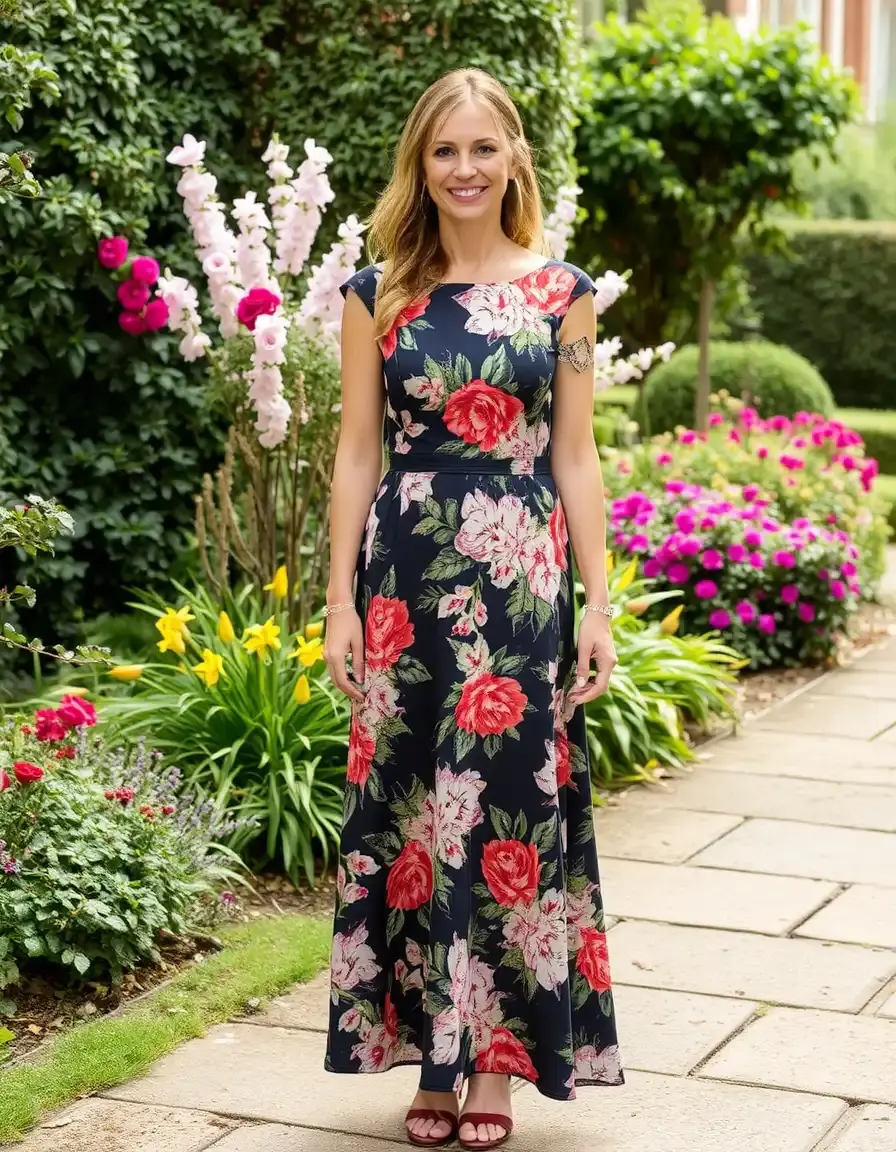 Robe de mariage invitée imprimé floral