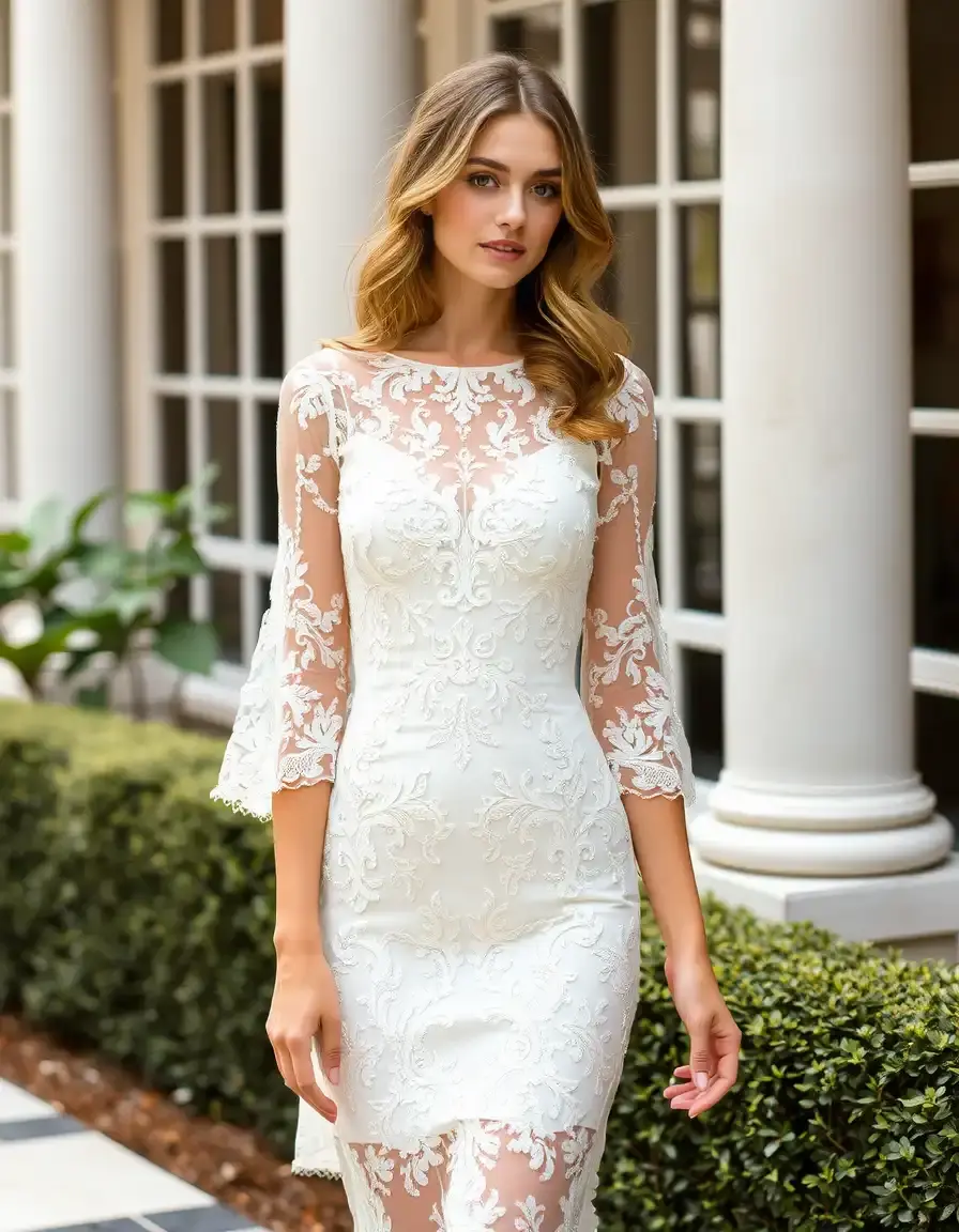 Robe de mariage invitée élégante en dentelle