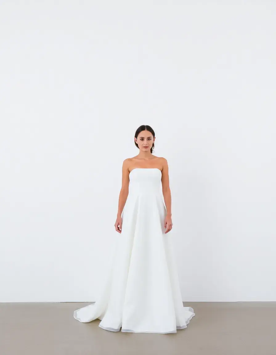 Robe de mariée minimaliste blanche