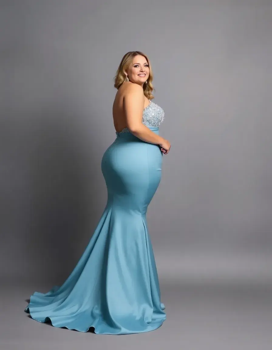 Robe de mariée grande taille coupe sirène ajustée