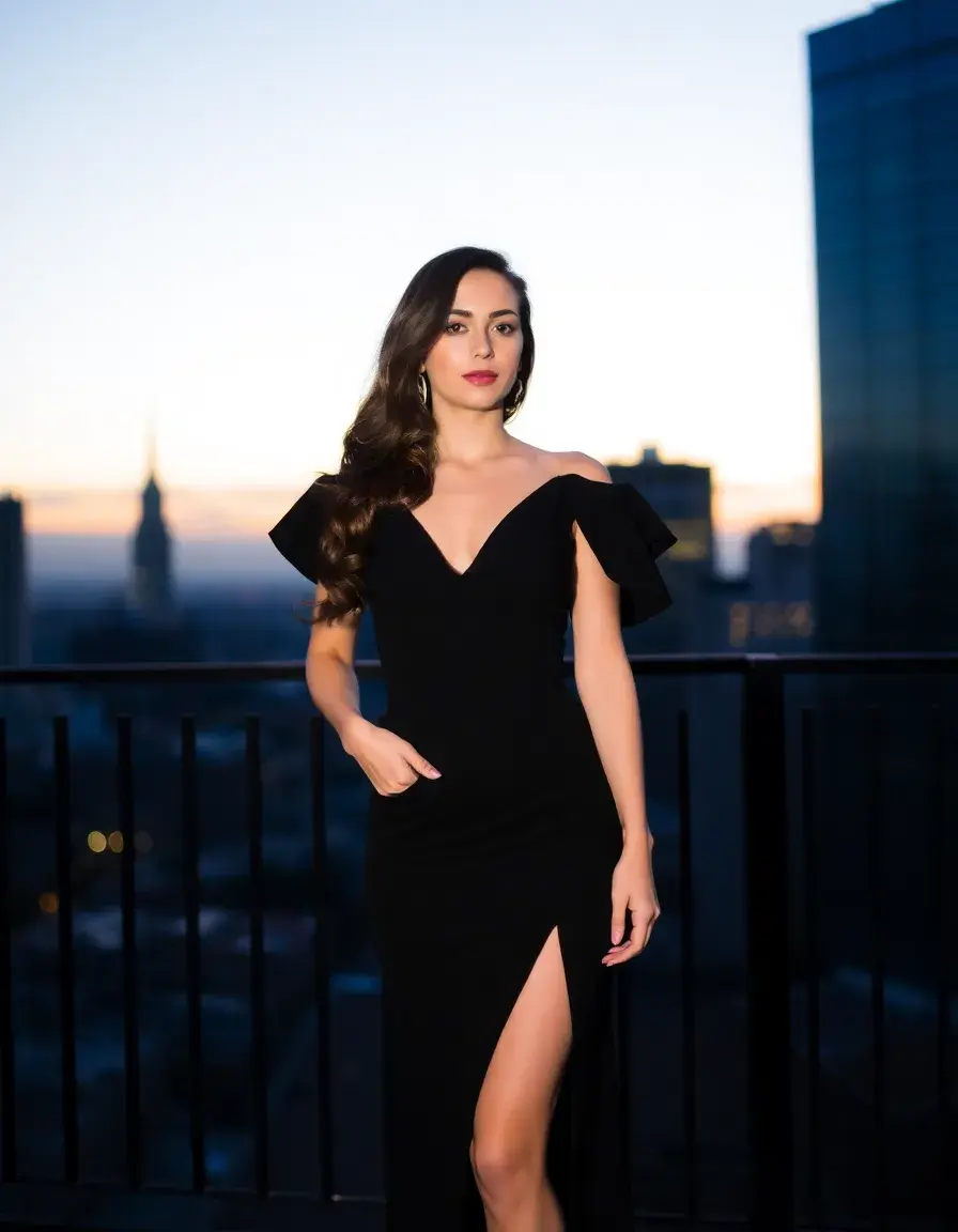 Robe de soiree chic noire élégante