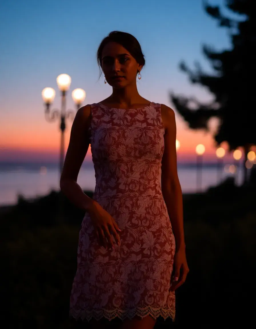 Robe de soirée courte en dentelle
