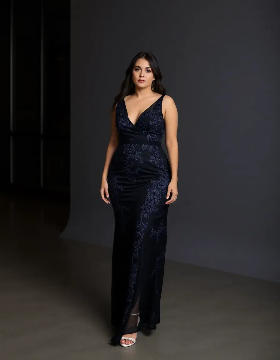 Robe de soirée longue grande taille élégante