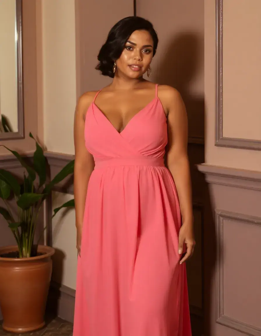 Robe de soirée en mousseline grande taille