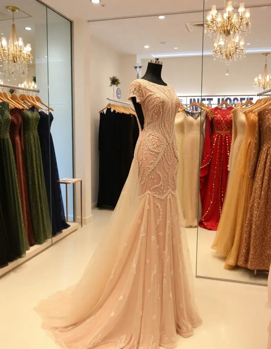 Store Beaded Gown