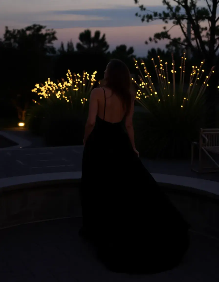 Robe de soirée noire longue maxi élégante