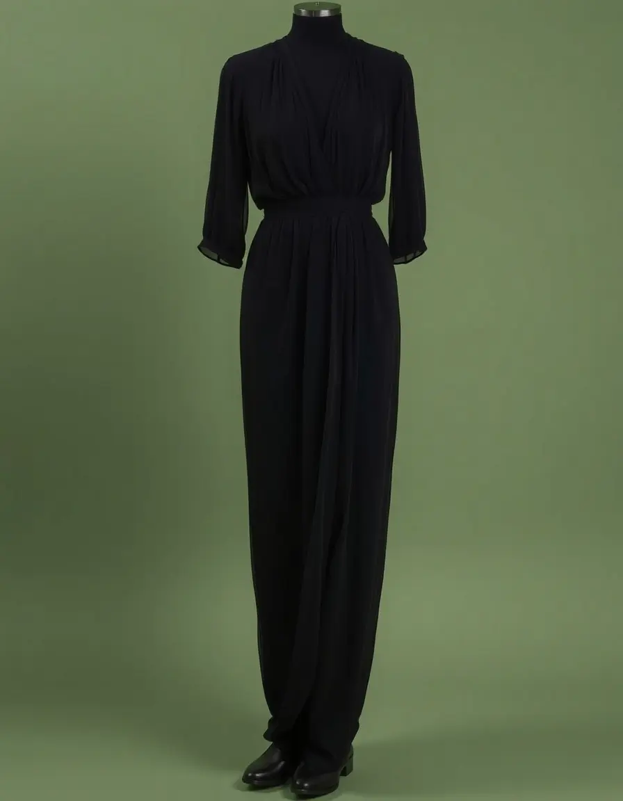 Robe de soirée noire fluide en mousseline