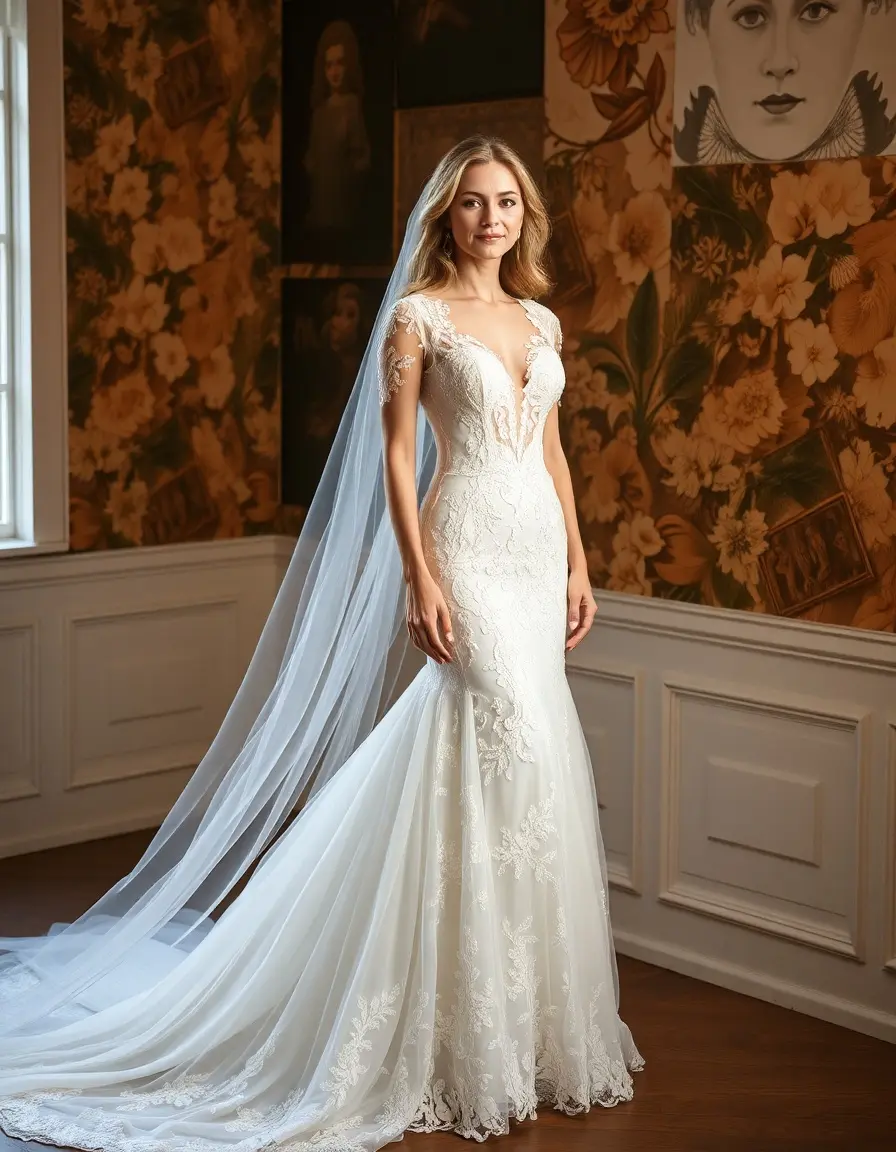 Robe de mariée en dentelle blanche
