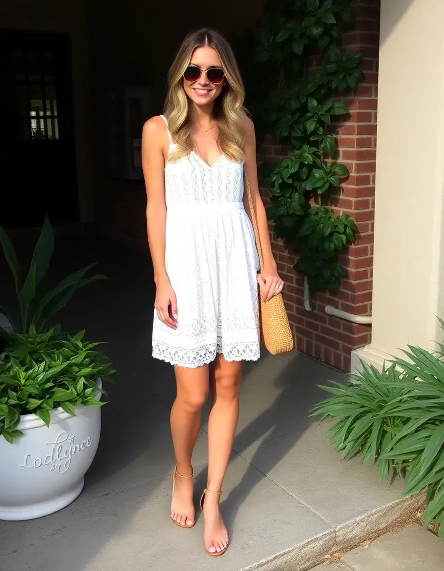 Robe dentelle blanche décontractée