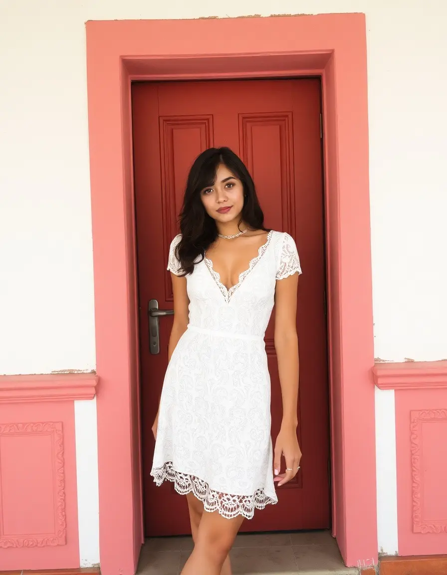 Robe dentelle blanche style vintage
