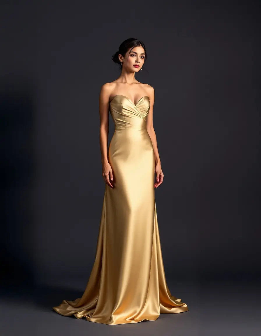 Robe de soirée longue en satin élégante