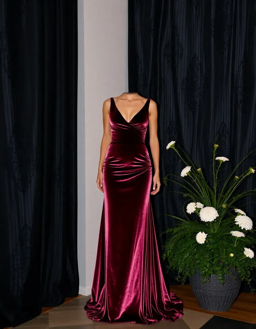 Robe de soirée en velours luxueuse