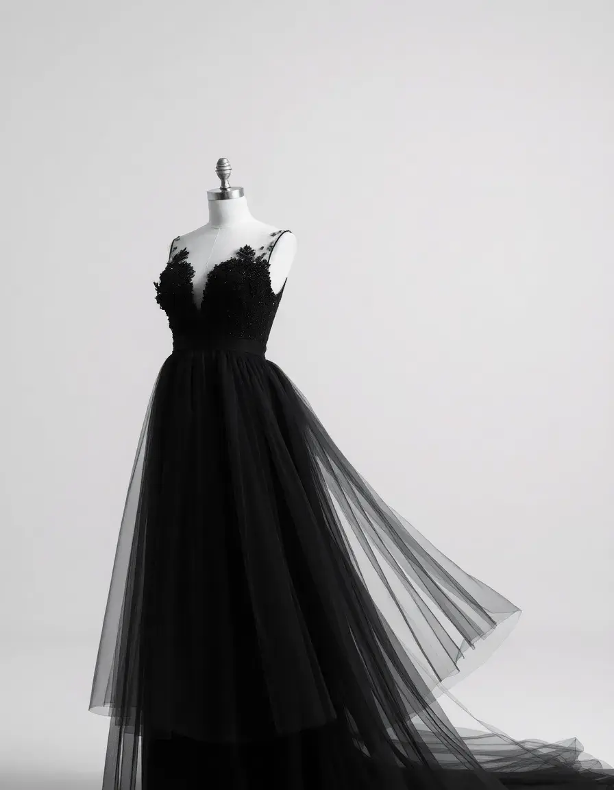 Robe de soirée volumineuse en tulle