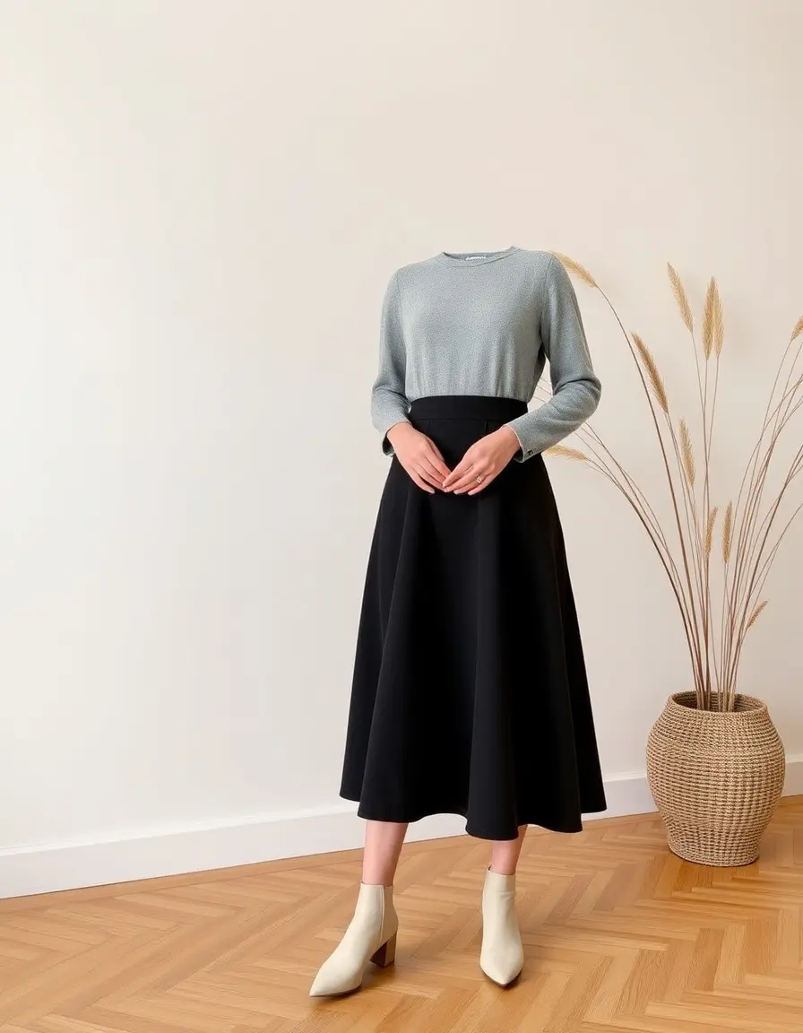 Robe évasée en laine coupe A-line