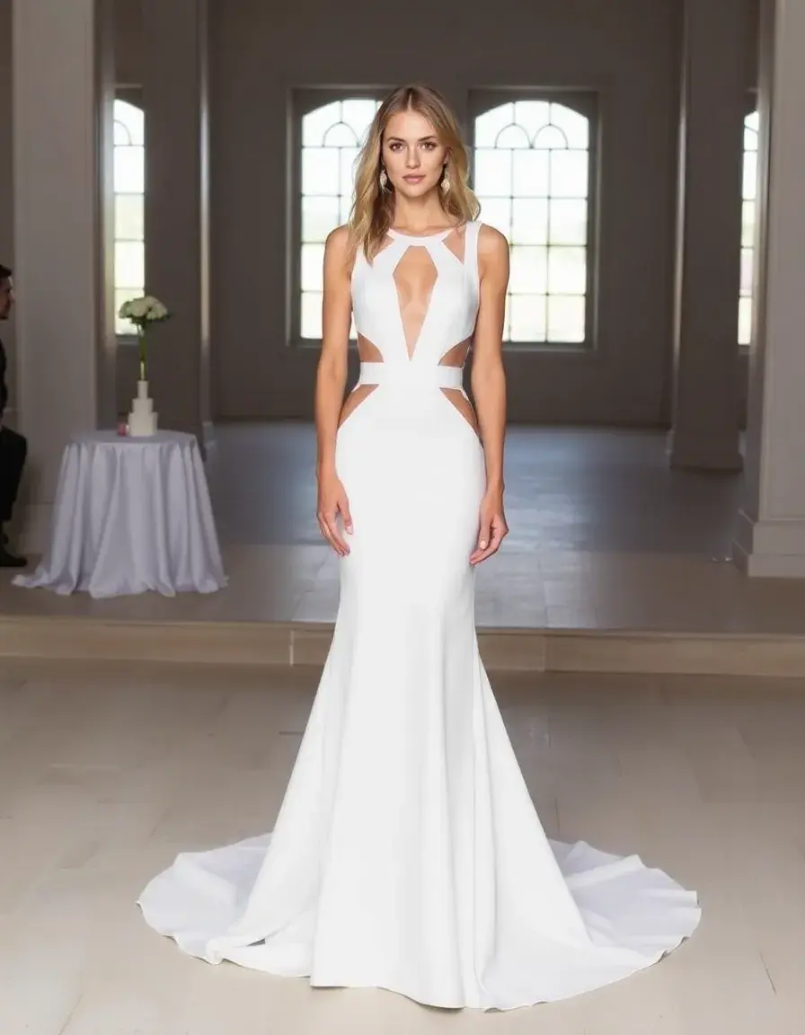 Robe de cérémonie moderne avec découpes