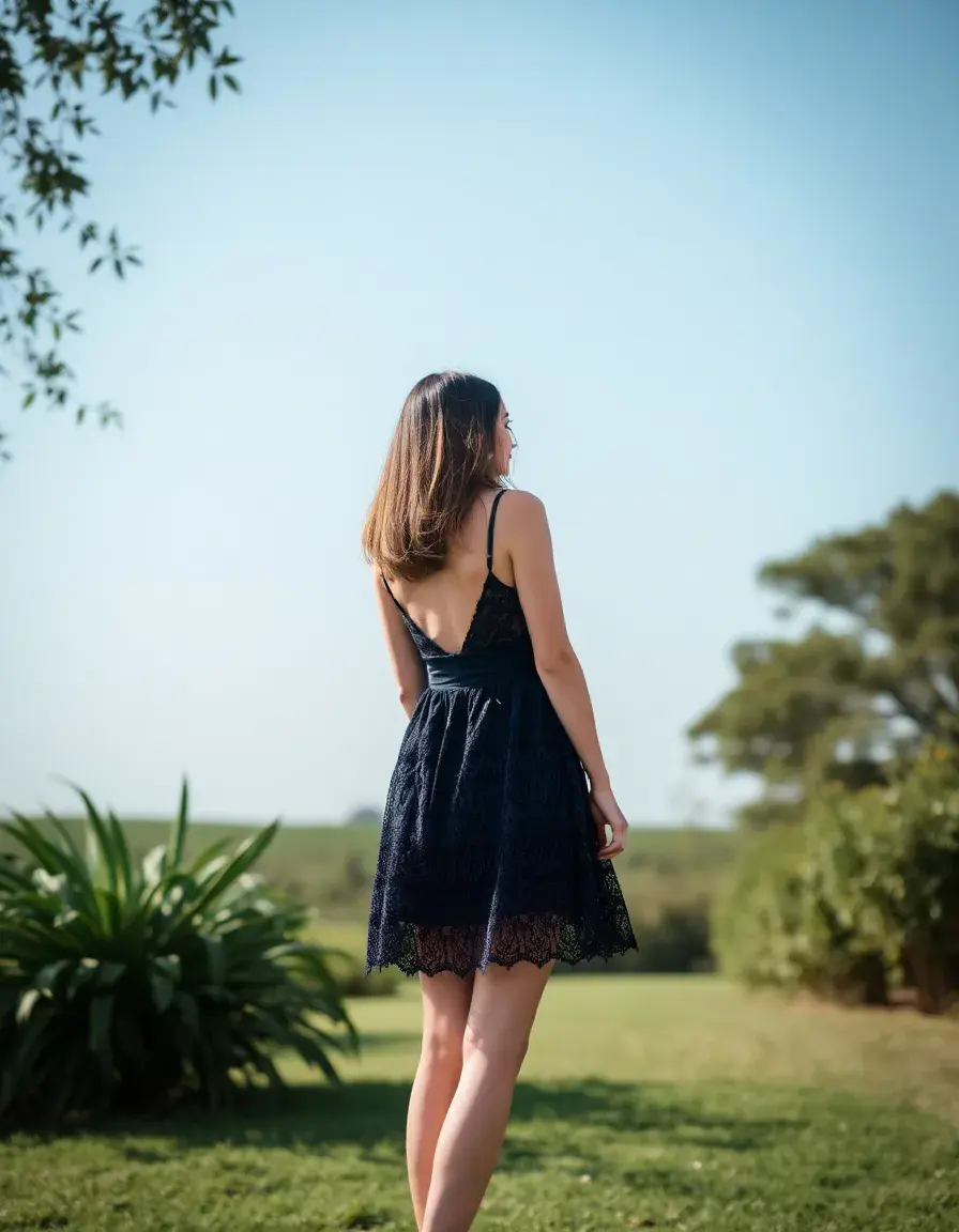 Robe courte en dentelle délicate