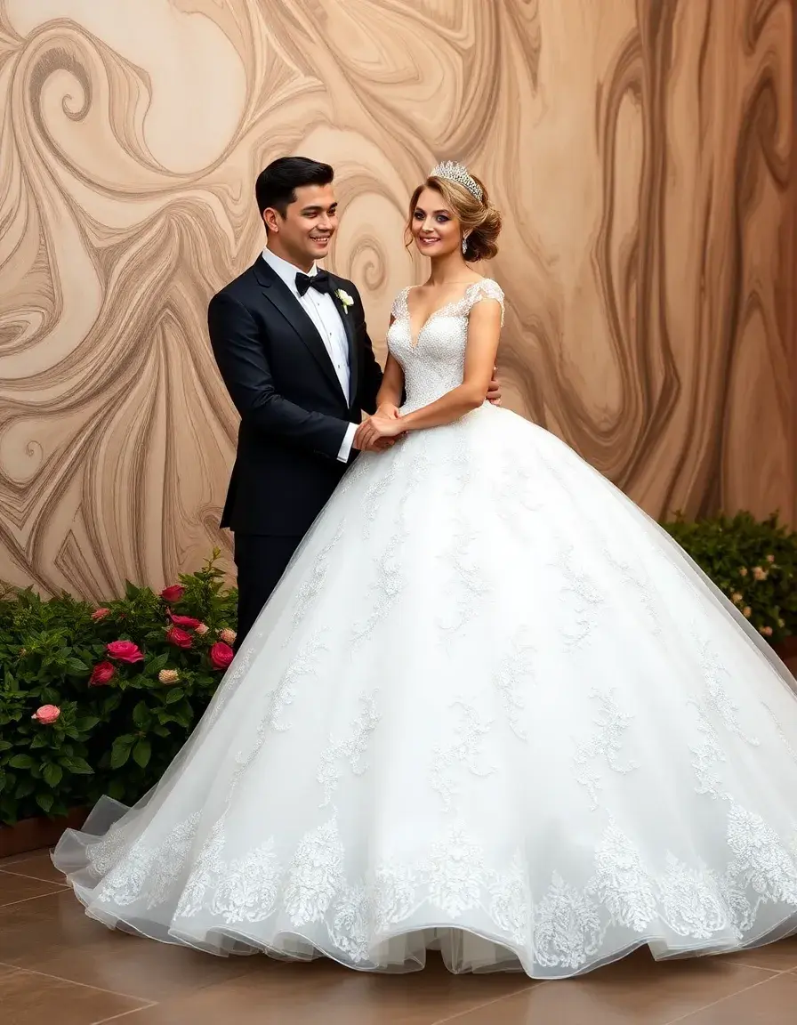 Robe fiançaille princesse style bal classique