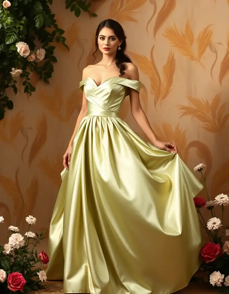 Robe de bal en satin élégante