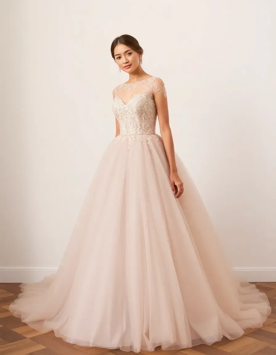 Robe princesse en tulle vaporeuse