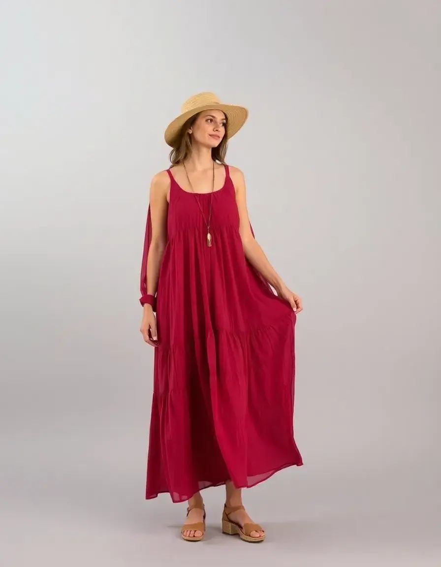 Robe bohème en gaze de coton style chic