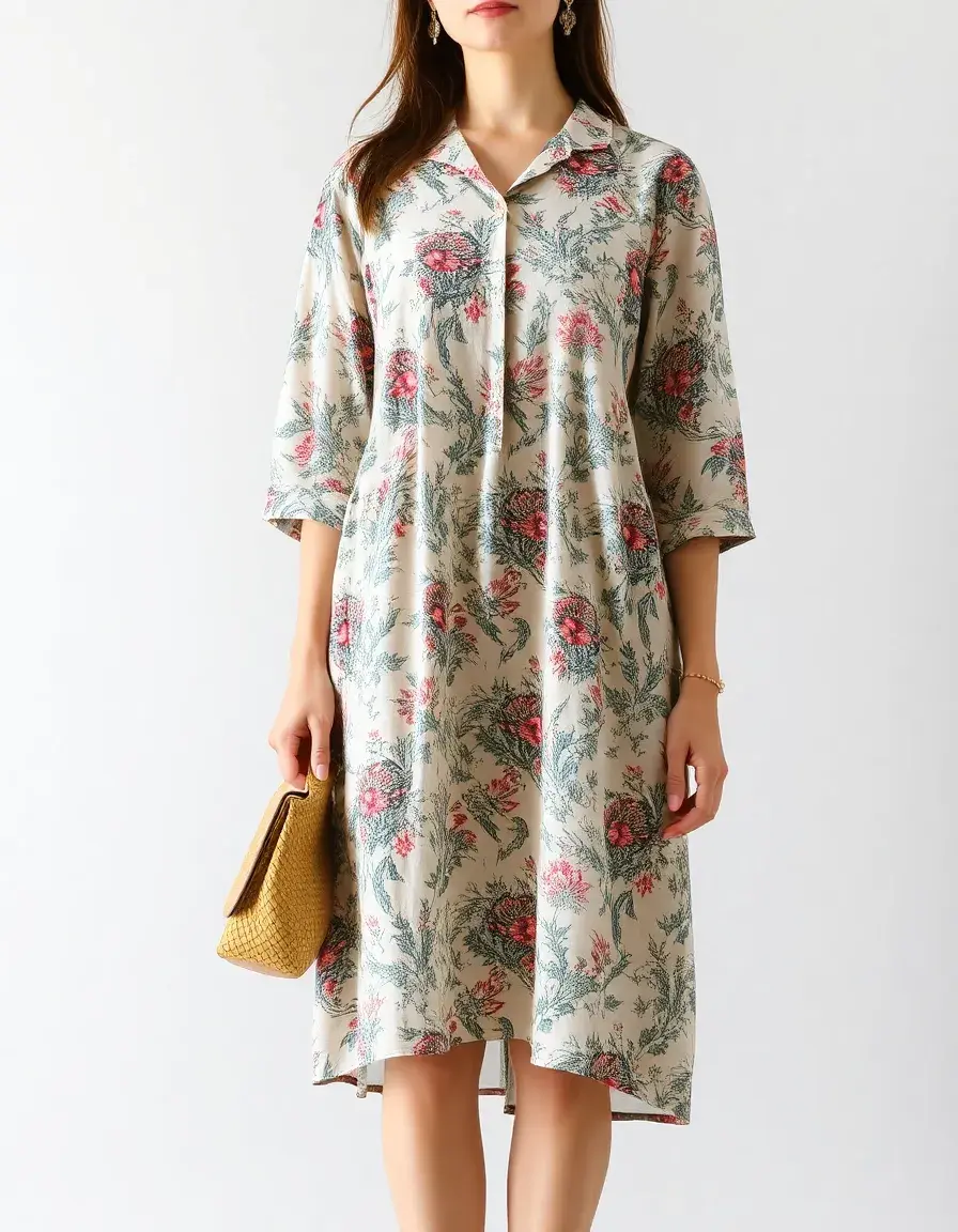 Robe imprimée en gaze de coton originale