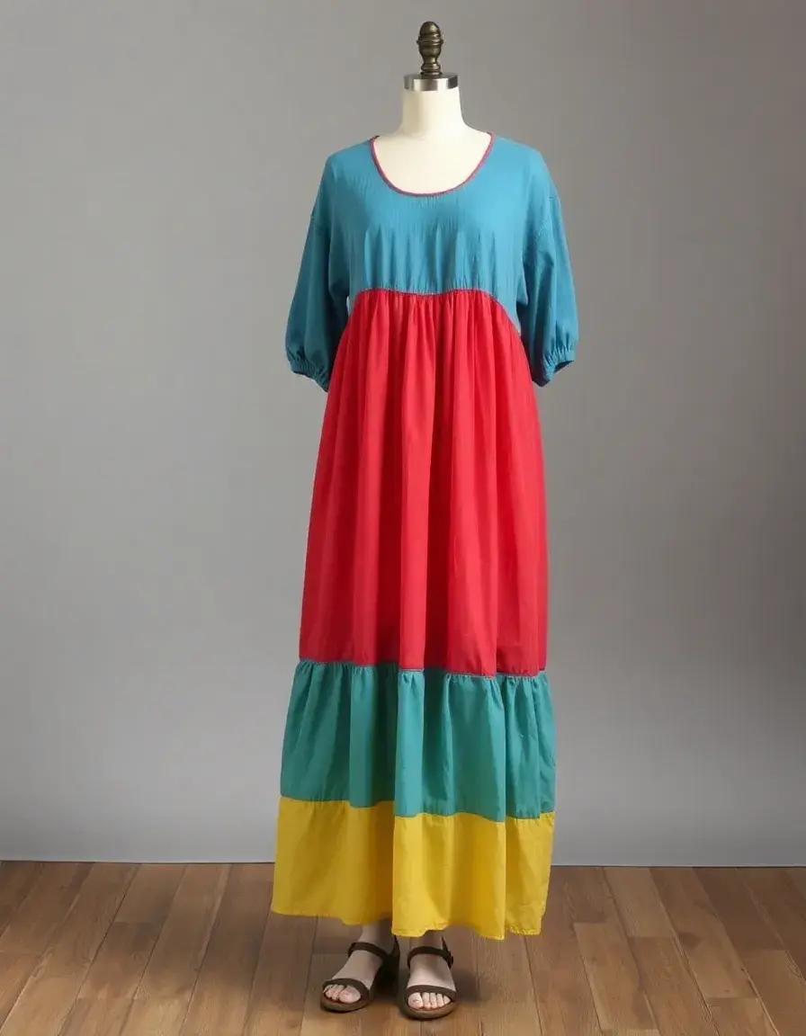Robe colorée en gaze de coton tendance