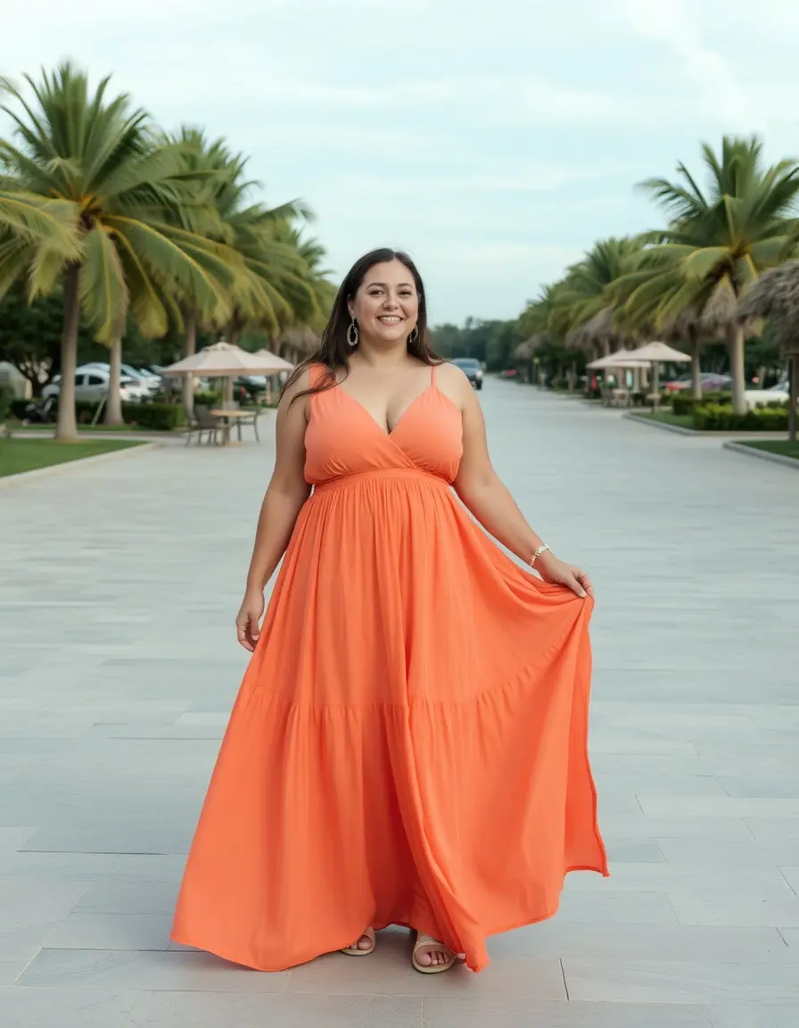 Robe maxi longue grande taille femme fluide