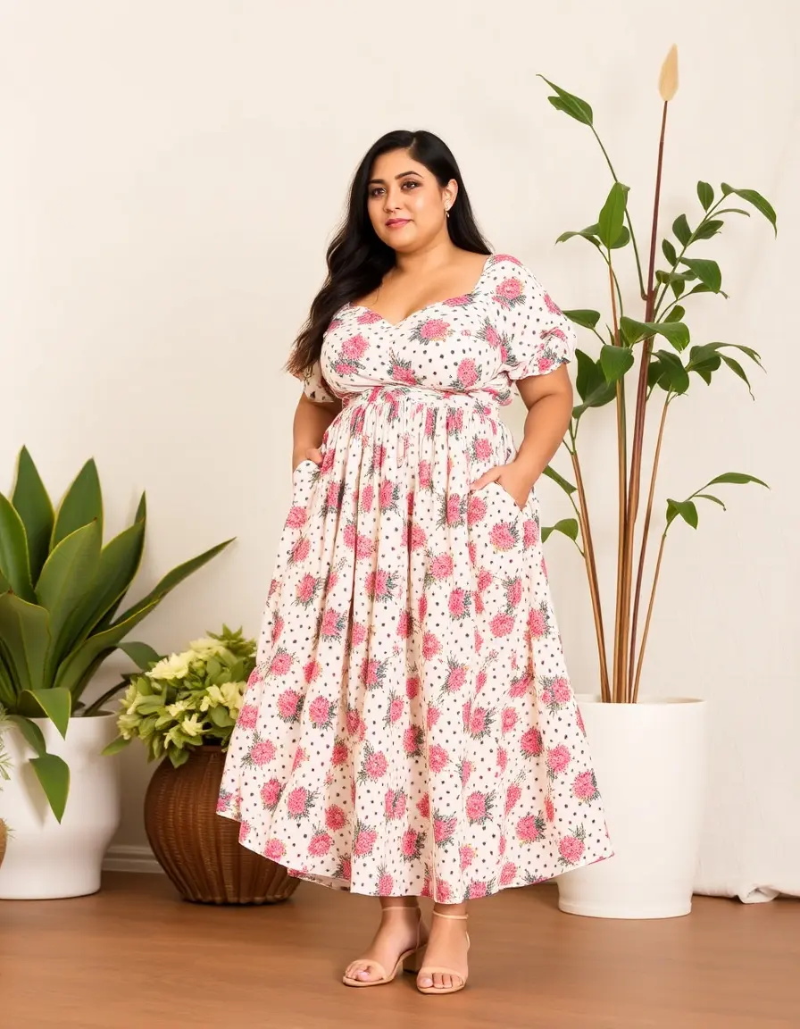 Robe midi chic grande taille