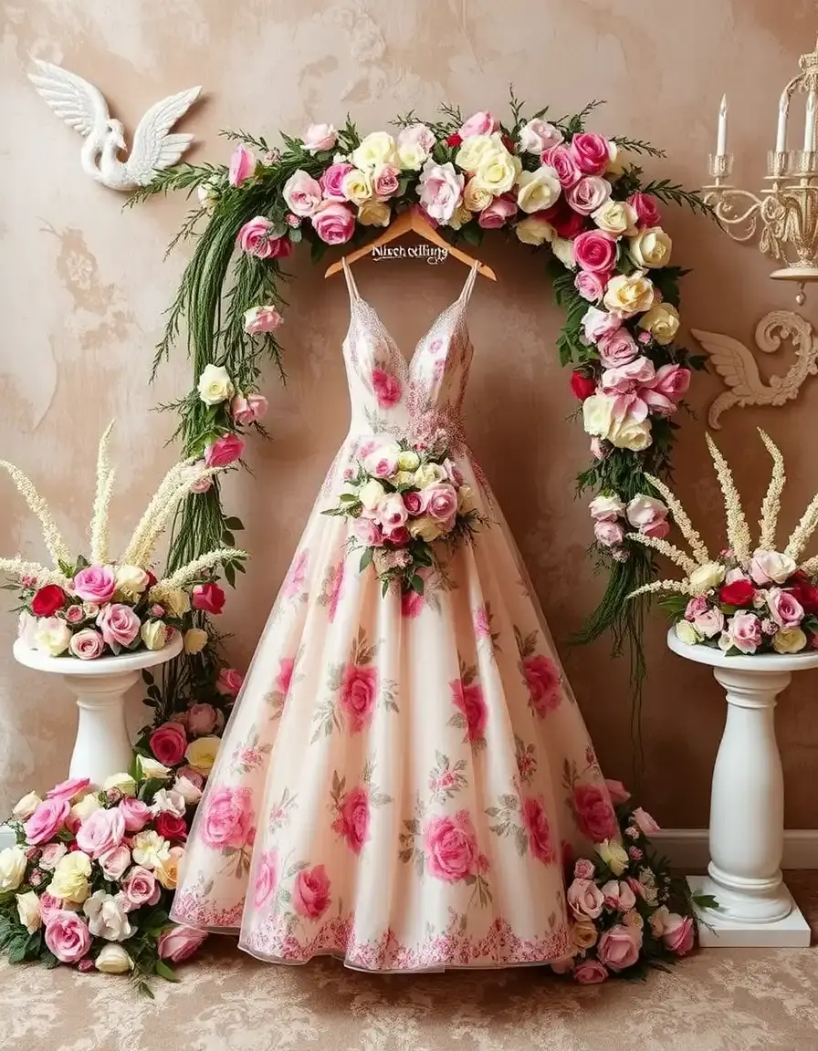 Robe de mariage invitée motif floral