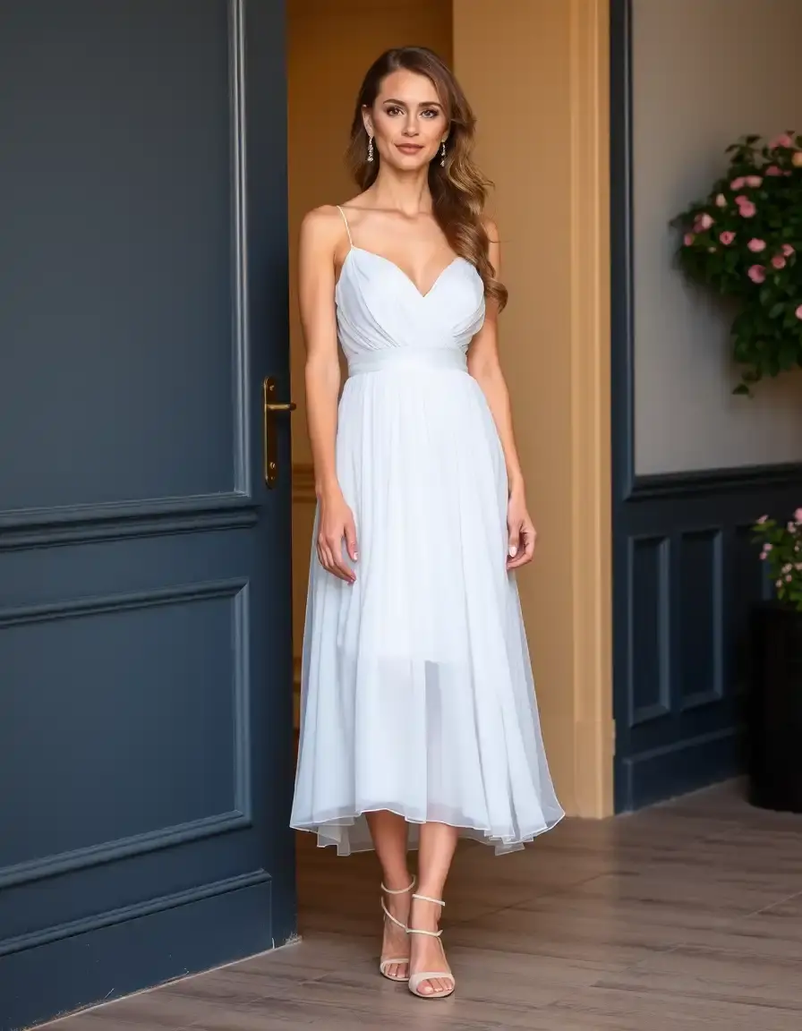 Robe de cérémonie en mousseline légère