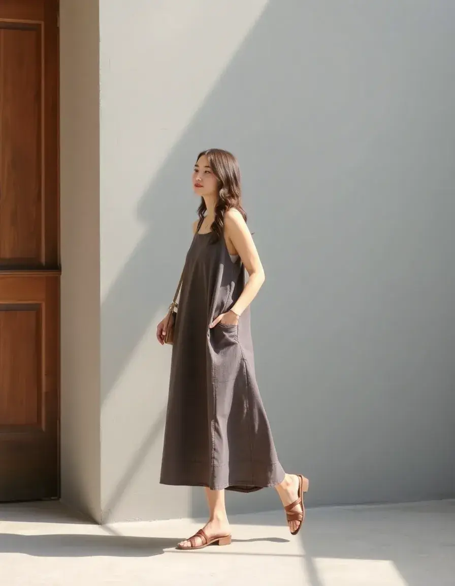 Robe soleil lin décontractée été