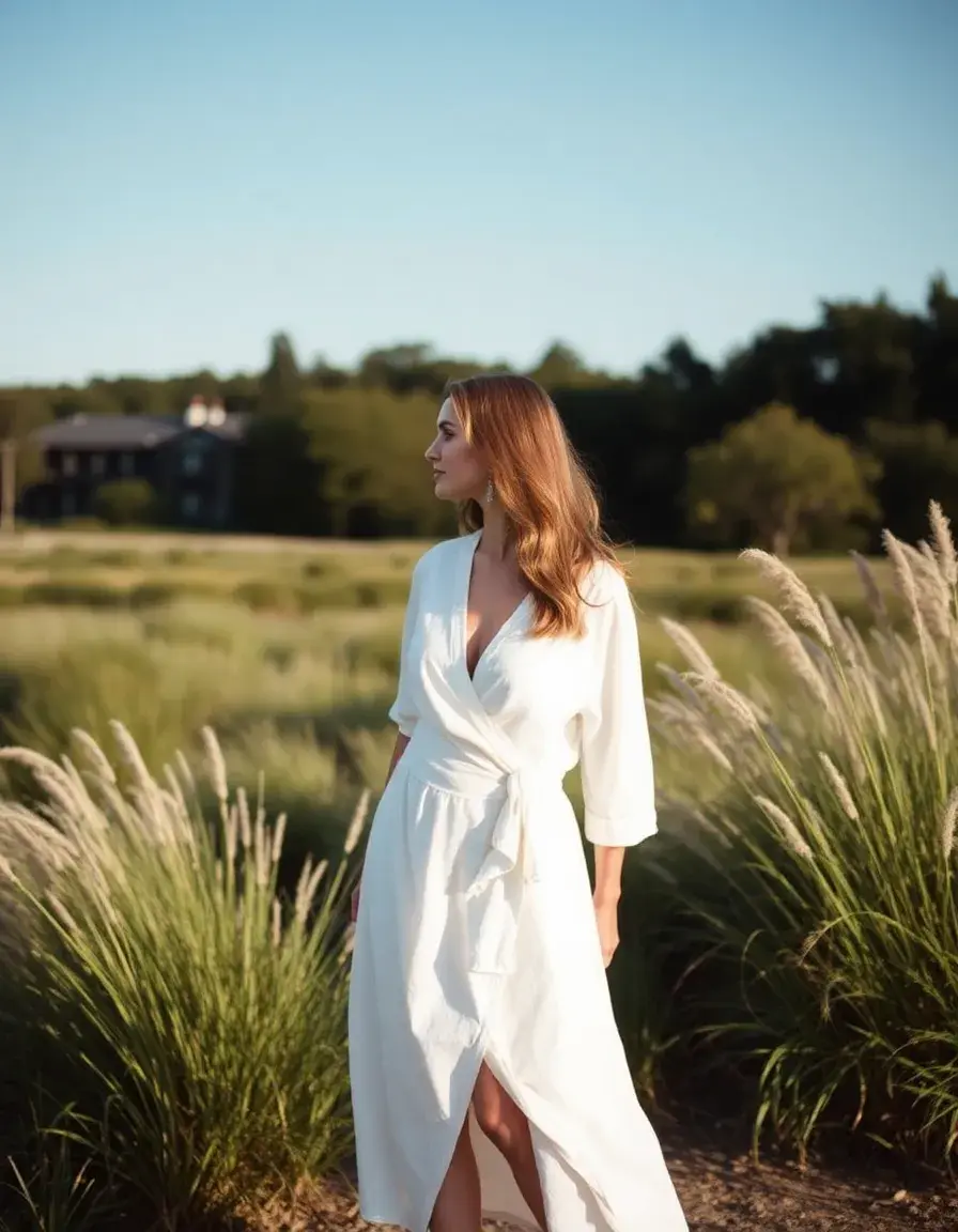 Robe portefeuille lin flatteuse