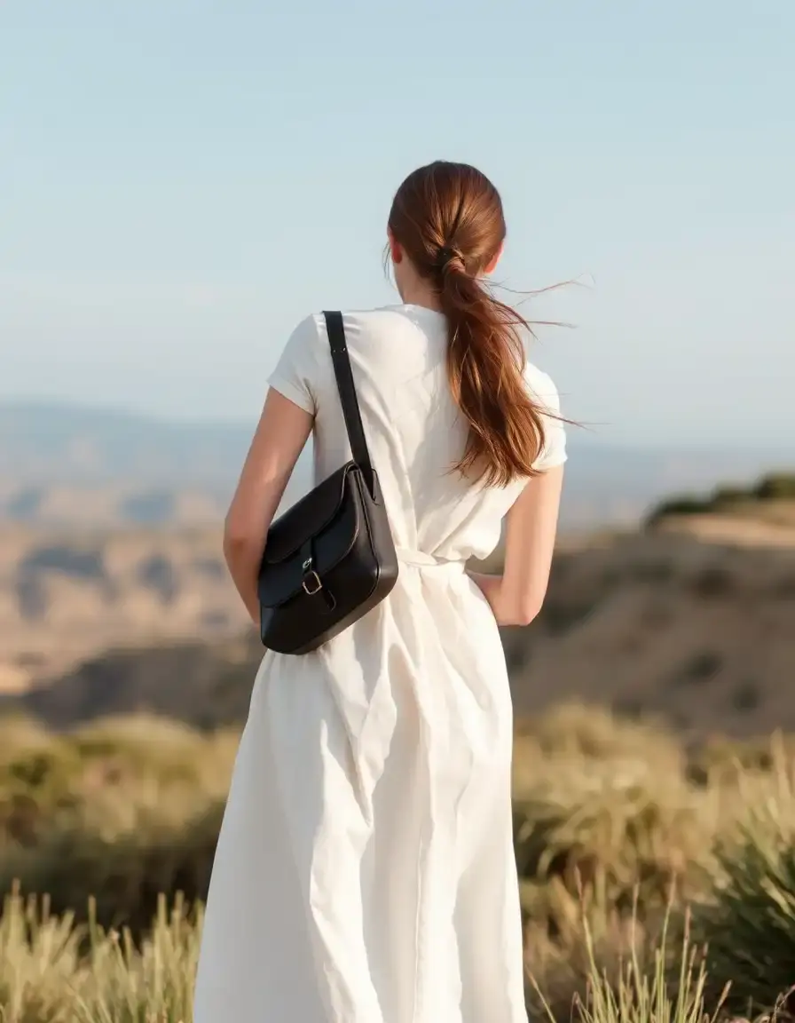 Robe lin unie minimaliste