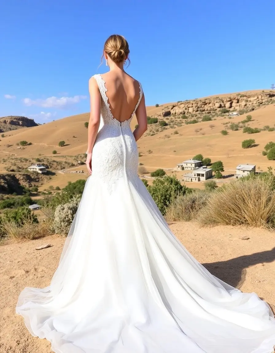 Robe de Mariée Dos Nu avec Traîne