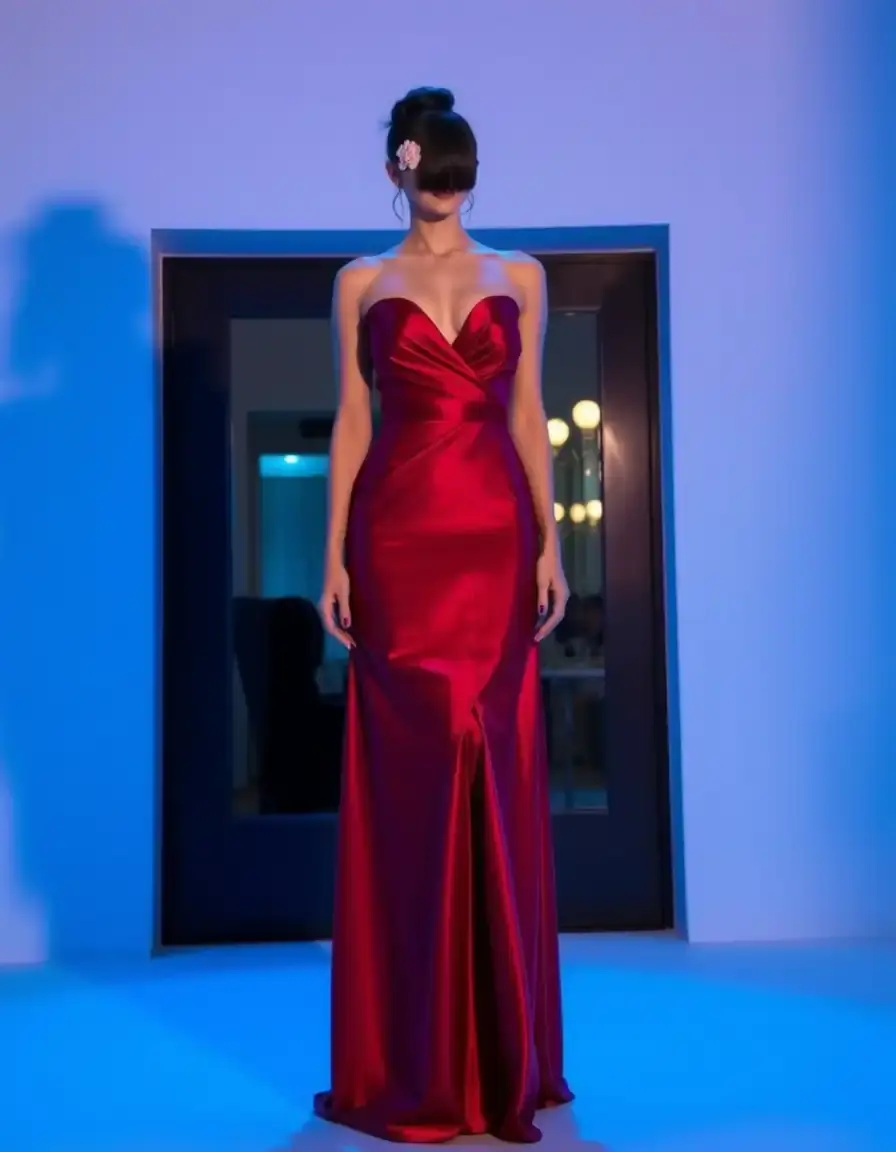 Robe de soirée longue en satin élégante