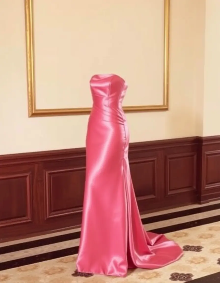 Robe bustier longue en satin